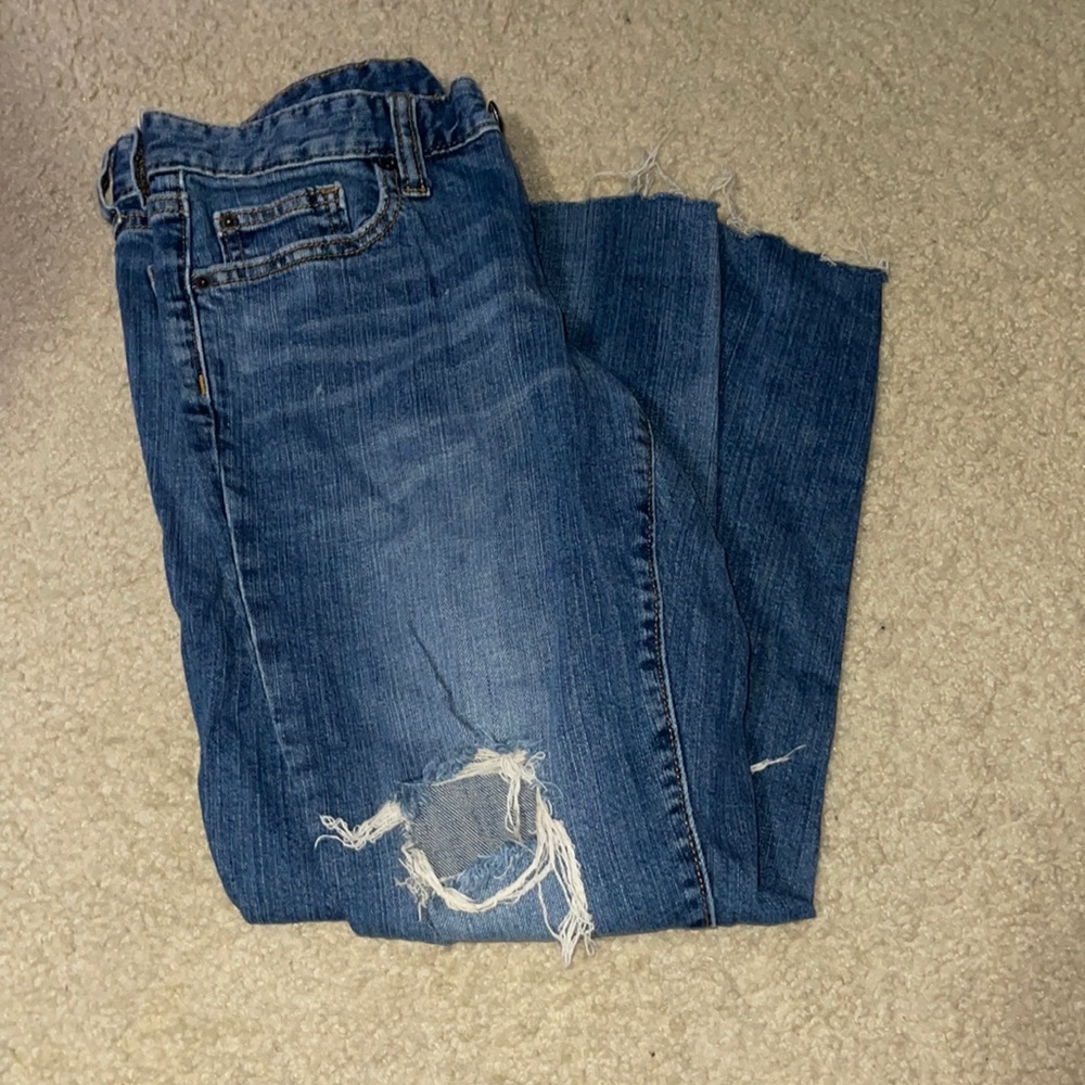 Medium wash boy friend jeans